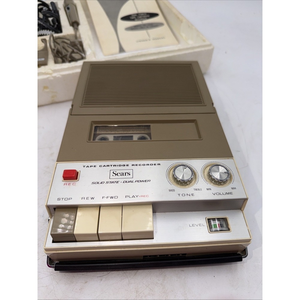 SEARS Solid State (Model 34201) Tape Cartridge Recorder 1960's Complete Untested